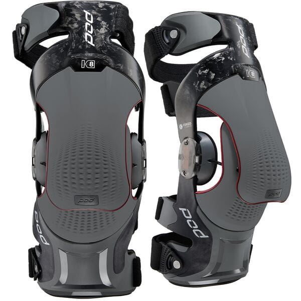 Pod Active Motocross Knee Braces K8 3.0 Carbon Grey
